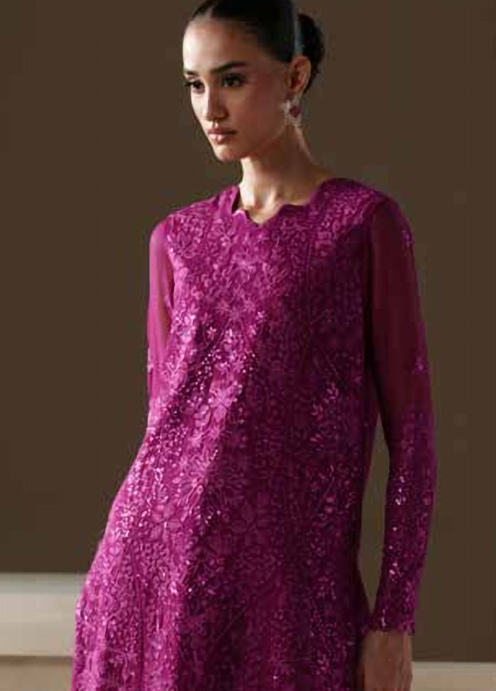 Modern Heirloom by Emaan Adeel Unstitched Embroidered Chiffon 3 Piece Suit EA26UMH Rose Memoir - Festive Collection