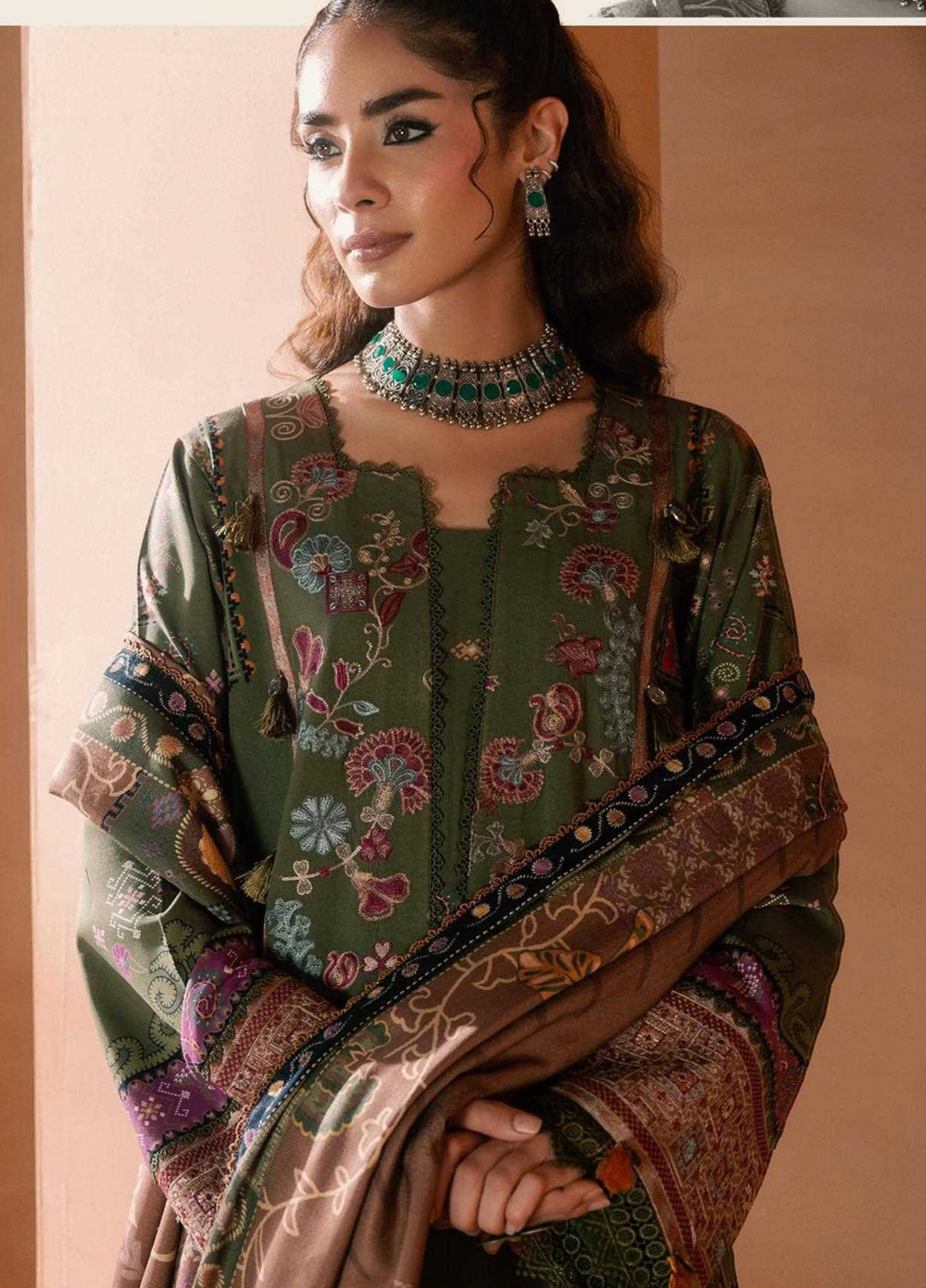 One Nation by Florent Unstitched Embroidered Viscose 3 Piece Suit FL26UON Ember - Casual Collection