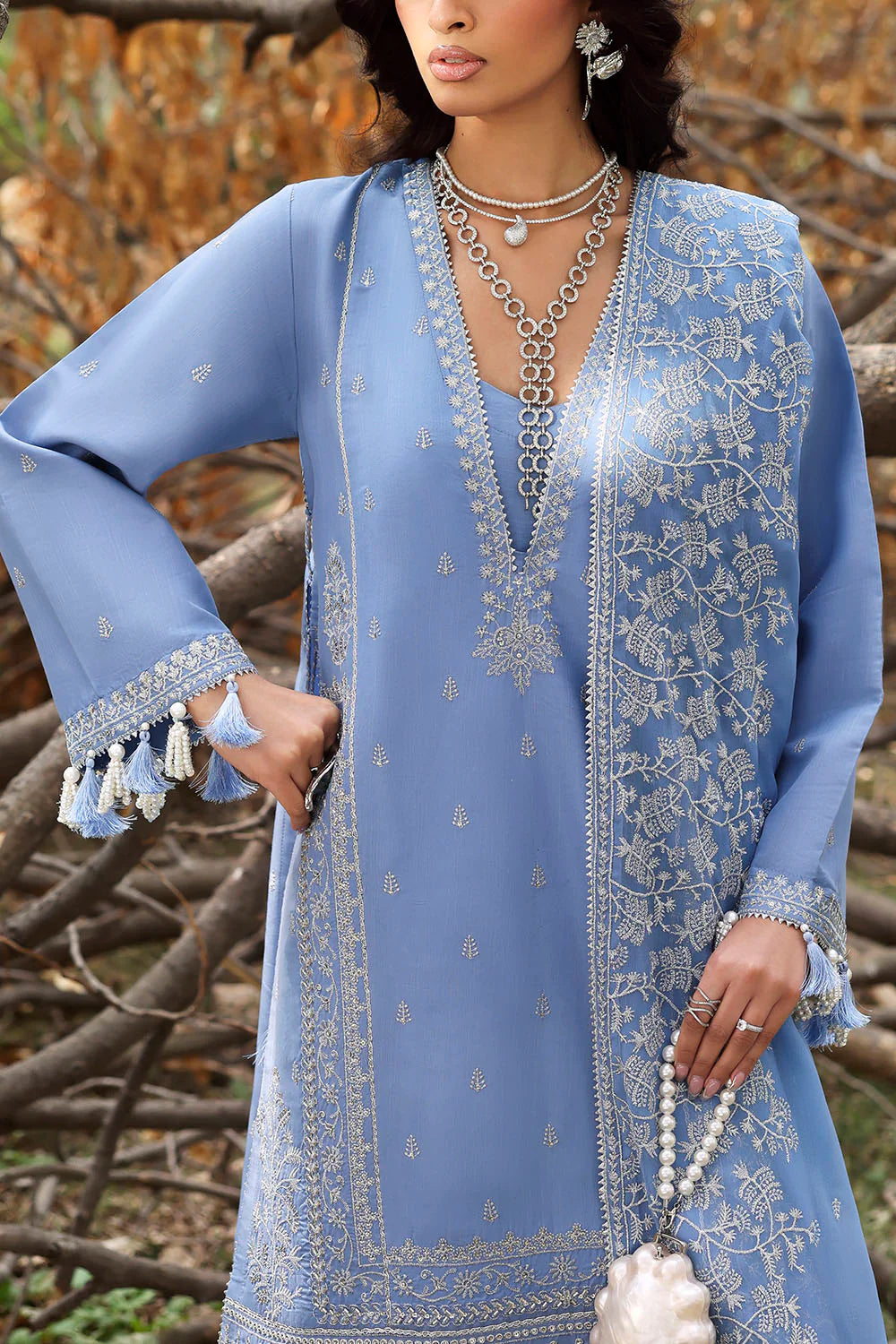 Gul Ahmed Unstitched Luxury Embroidered Silk 3 Piece Suit GA26UGL LE-62003 - Festive Collection