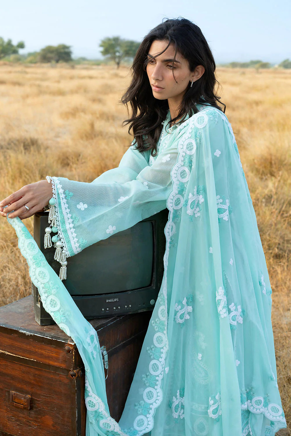 The Poetry of Luxury by Gul Ahmed Unstitched Embroidered Cotton Net 3 Piece Suit GA26UPL LE-62001 - Summer Collection