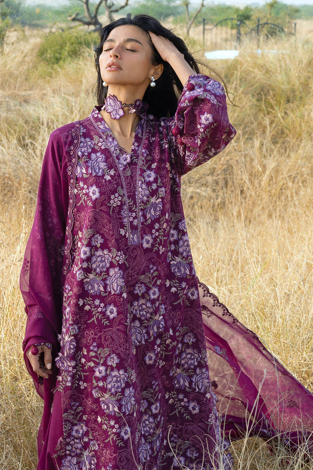 The Poetry of Luxury by Gul Ahmed Unstitched Embroidered Swiss Voile 3 Piece Suit GA26UPL LSV-62001 - Summer Collection