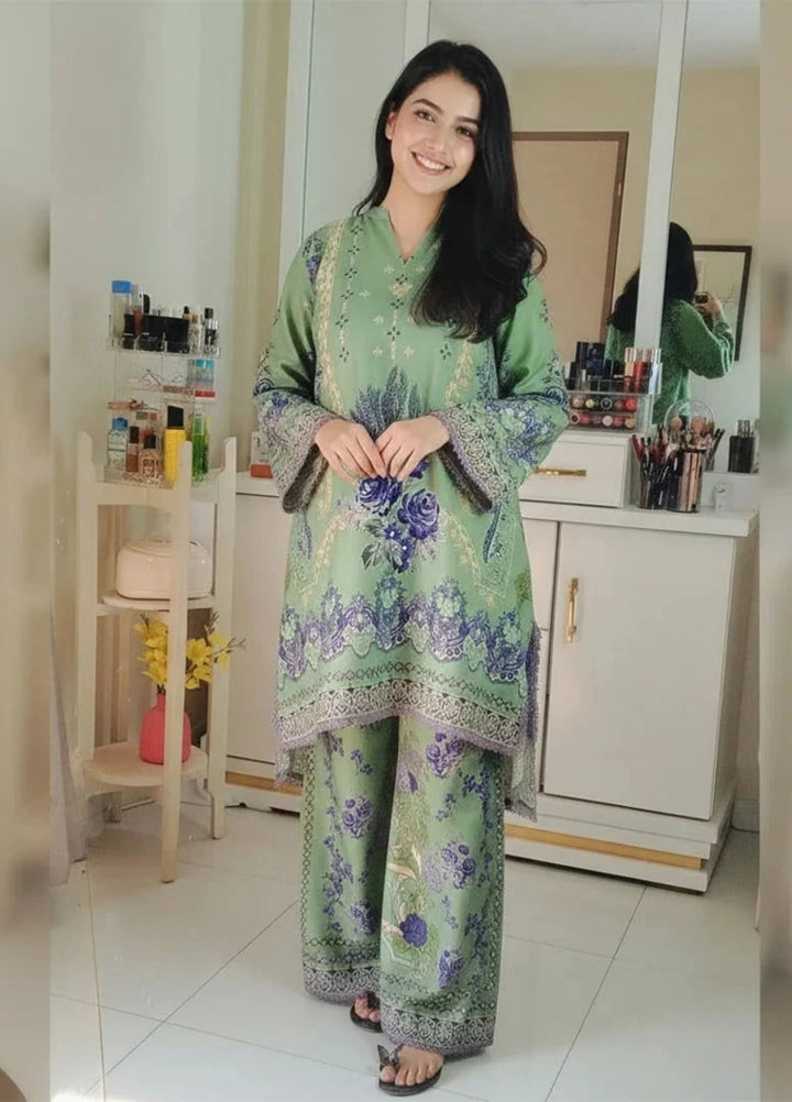 Mataish Women RTW Printed Crepe 2 Piece Suit Emerald Grace Cordset - Festive Collection