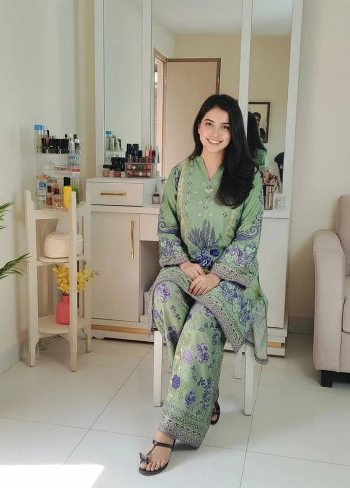 Mataish Women RTW Printed Crepe 2 Piece Suit Emerald Grace Cordset - Festive Collection