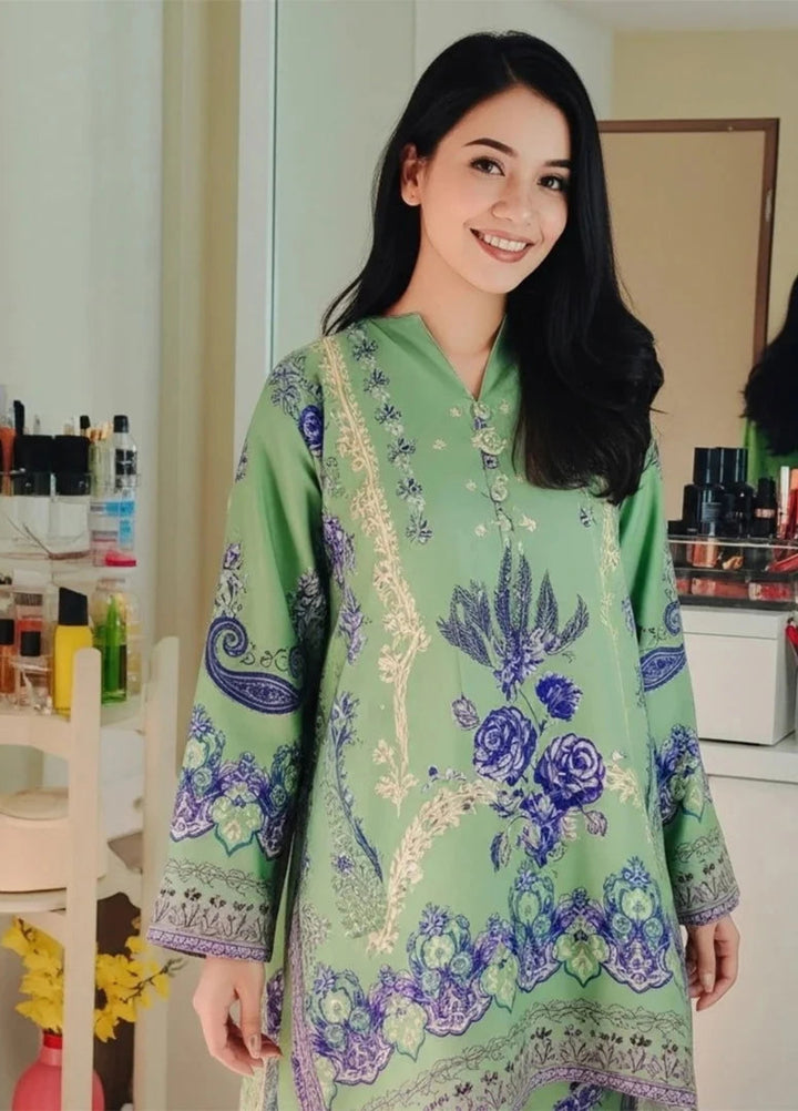 Mataish Women RTW Printed Crepe 2 Piece Suit Emerald Grace Cordset - Festive Collection