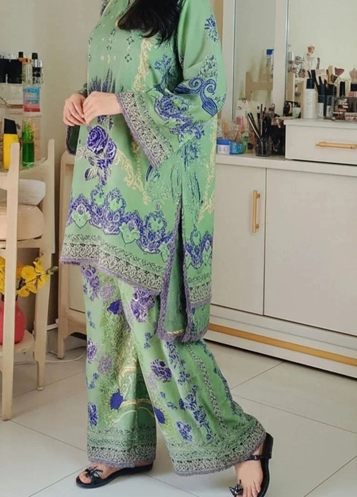 Mataish Women RTW Printed Crepe 2 Piece Suit Emerald Grace Cordset - Festive Collection