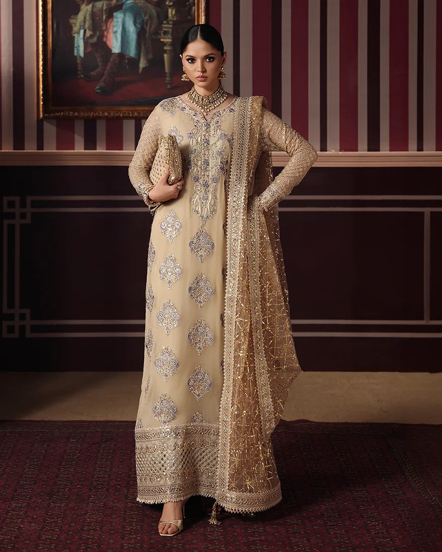 Royale Eternel by Roheenaz Unstitched Embroidered Chiffon 3 Piece Suit RN26URE Empress Glow RUNCH260104 - Wedding Collection