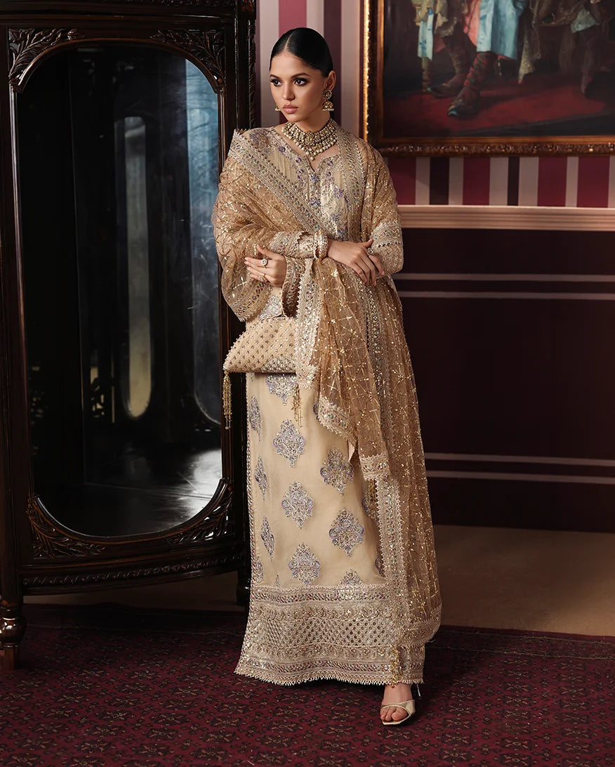Royale Eternel by Roheenaz Unstitched Embroidered Chiffon 3 Piece Suit RN26URE Empress Glow RUNCH260104 - Wedding Collection