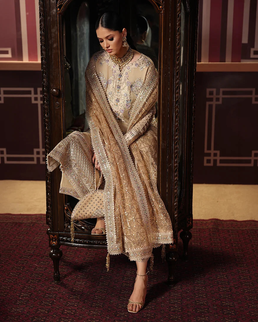 Royale Eternel by Roheenaz Unstitched Embroidered Chiffon 3 Piece Suit RN26URE Empress Glow RUNCH260104 - Wedding Collection