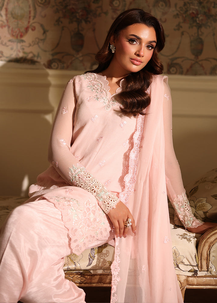 Ensembles by Azure Embroidered Unstitched Chiffon Suits 3 Piece AZU25EU ES-113 Silken Rose - Festive Collection