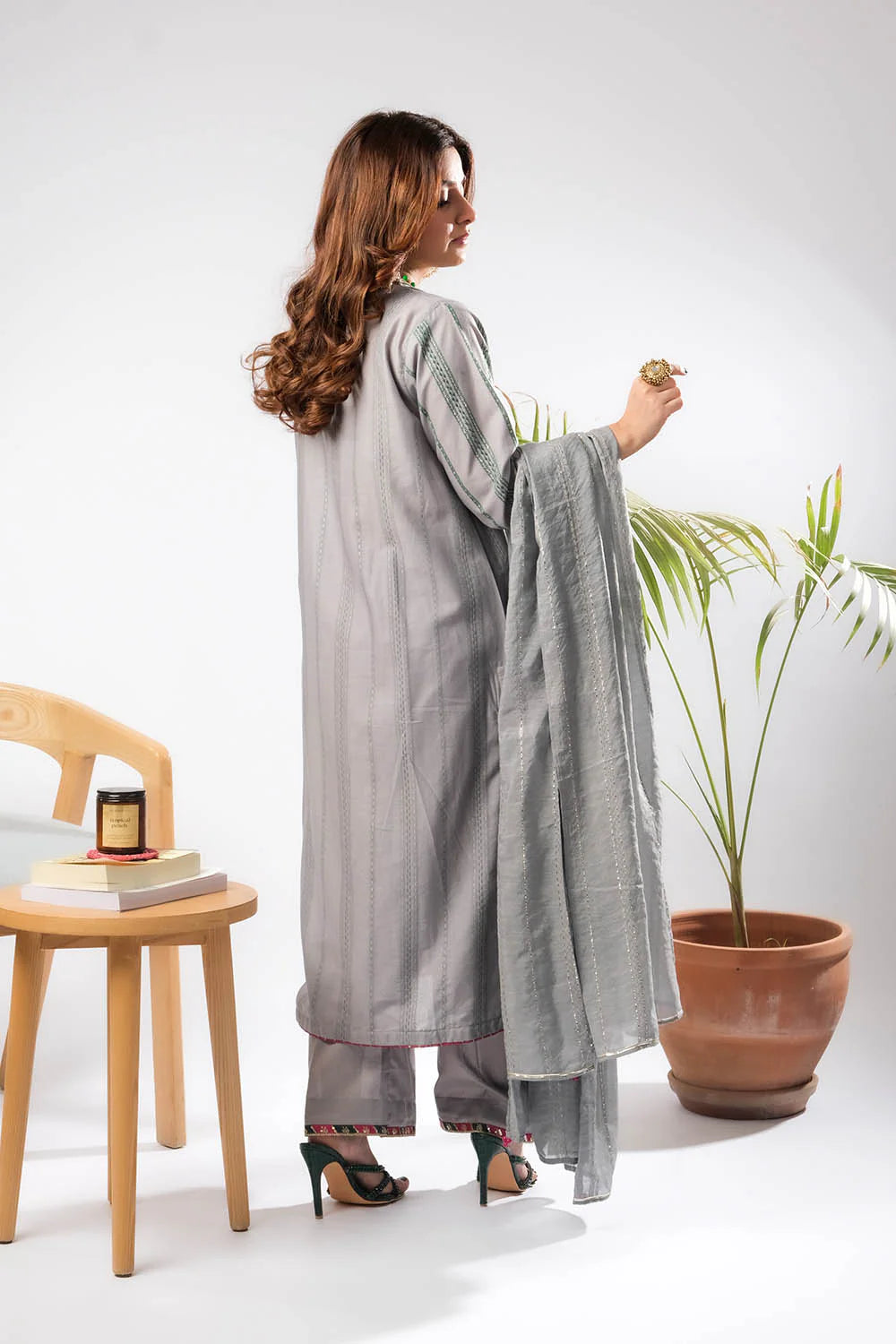 Senorita Women Embroidered Dobby Cotton 3 Piece Suit LBD-03401 - Casual Collection