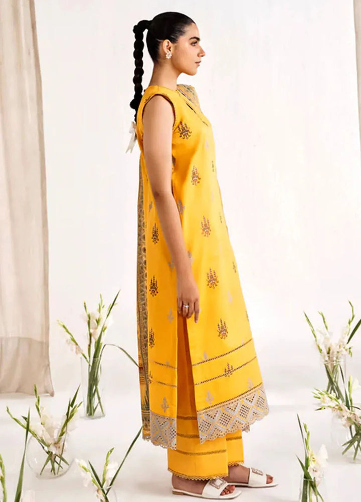 Florent Embroidered Organza Suits Unstitched 3 Piece FL25FU FL-1B - Formals Collection