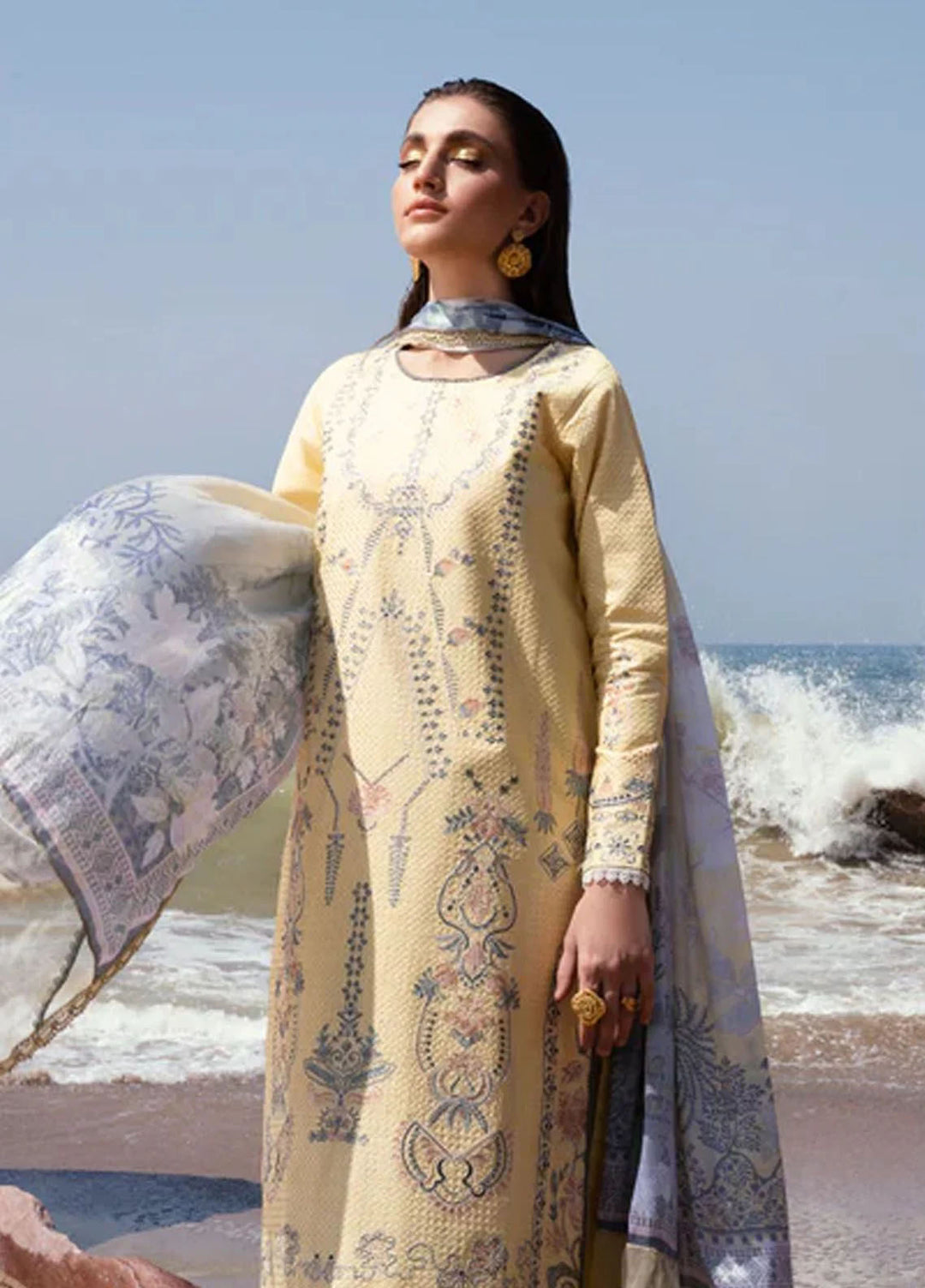 Florent Embroidered Khaddar Suits Unstitched 3 Piece FL25FU FL-5A - Formals Collection