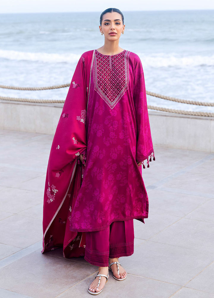 Cross Stitch Embroidered Cotton Satin Suits Unstitched 3 Piece CS25SU Florid Zeal - Winter Collection