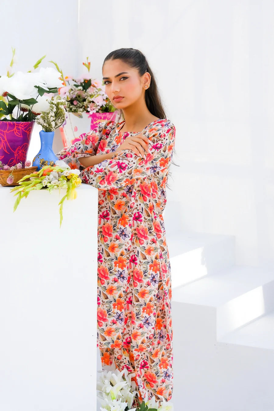 Dhaga Women Pret Printed 2 Piece Lawn Matching Separate FW24DSP0021 - Summer Collection