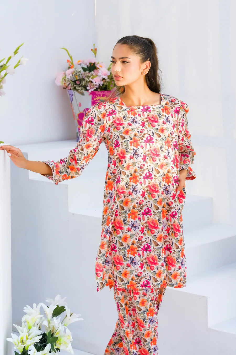 Dhaga Women Pret Printed 2 Piece Lawn Matching Separate FW24DSP0021 - Summer Collection