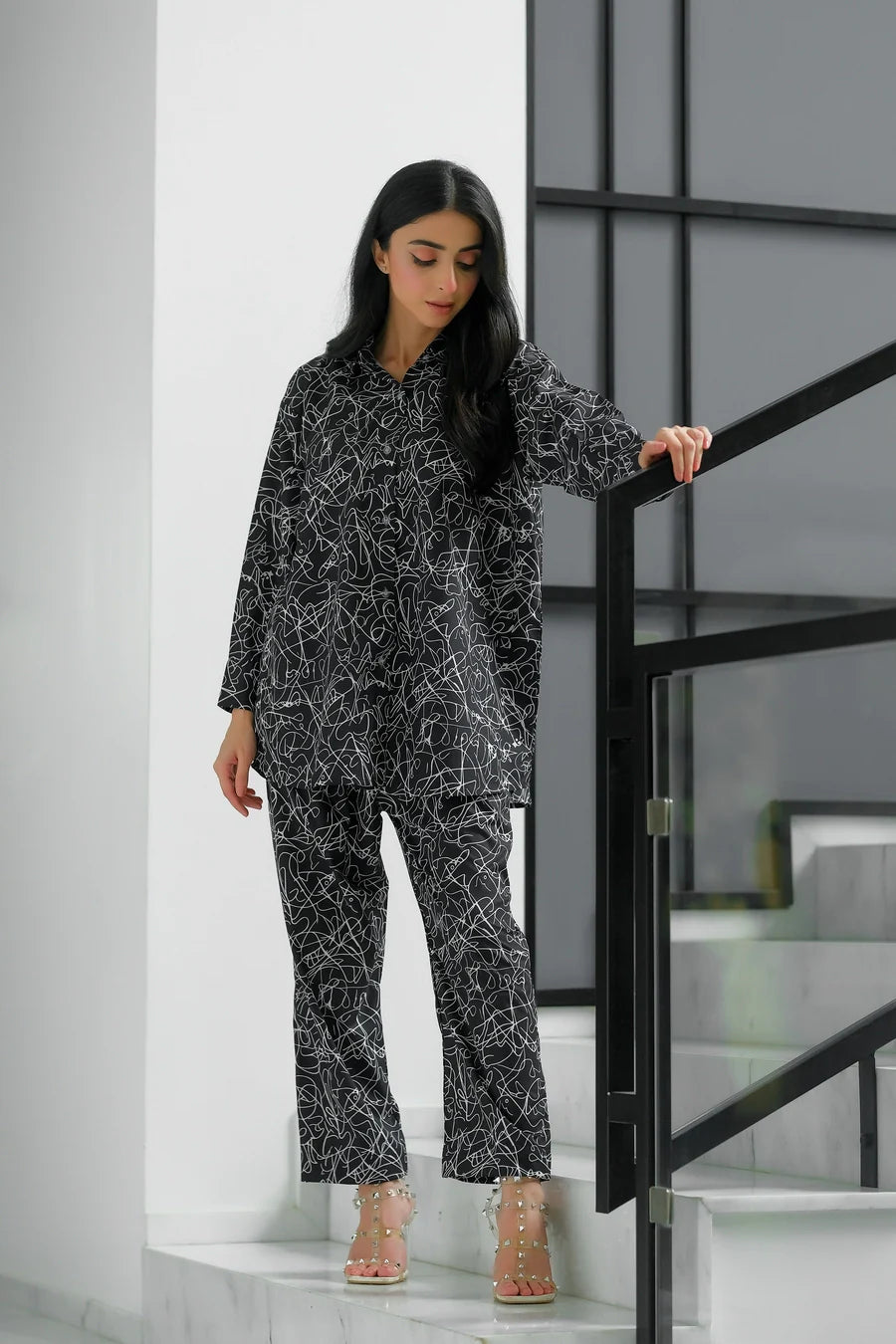 Dhaga Women Pret Printed 2 Piece Soft Crepe Tinsel SS24DSP223 - Summer Collection