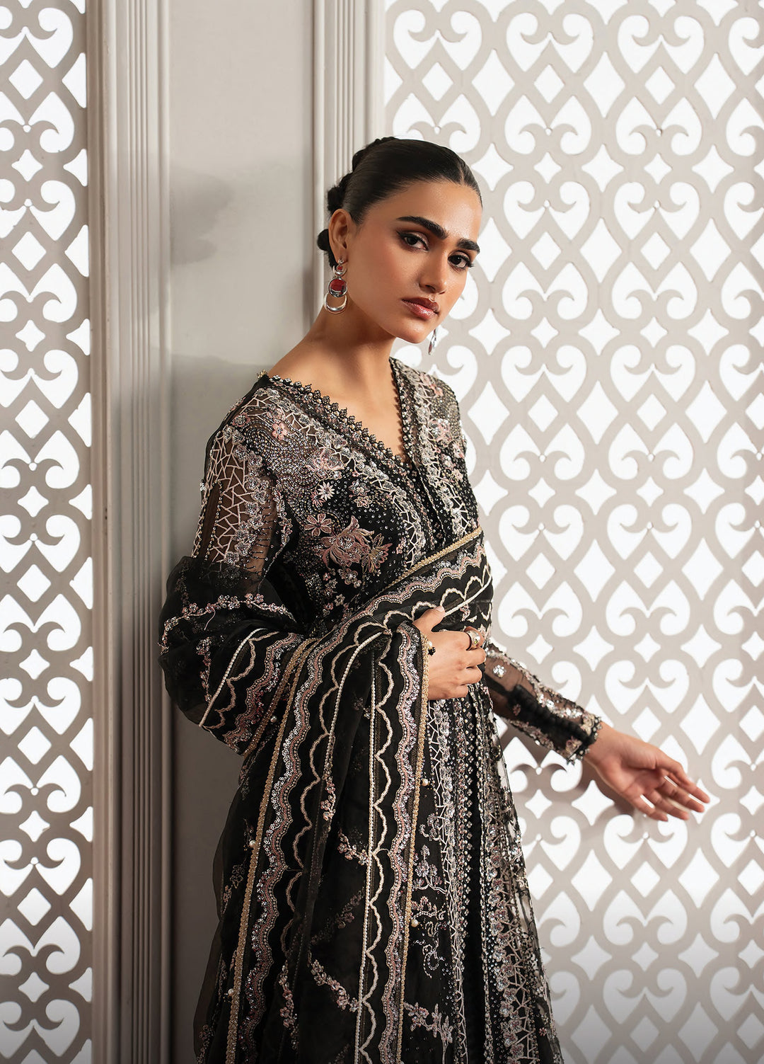 Aure by Afrozeh Unstitched Embroidered Organza 3 Piece Suit AF26UAW Magnifique FW01231 - Wedding Collection