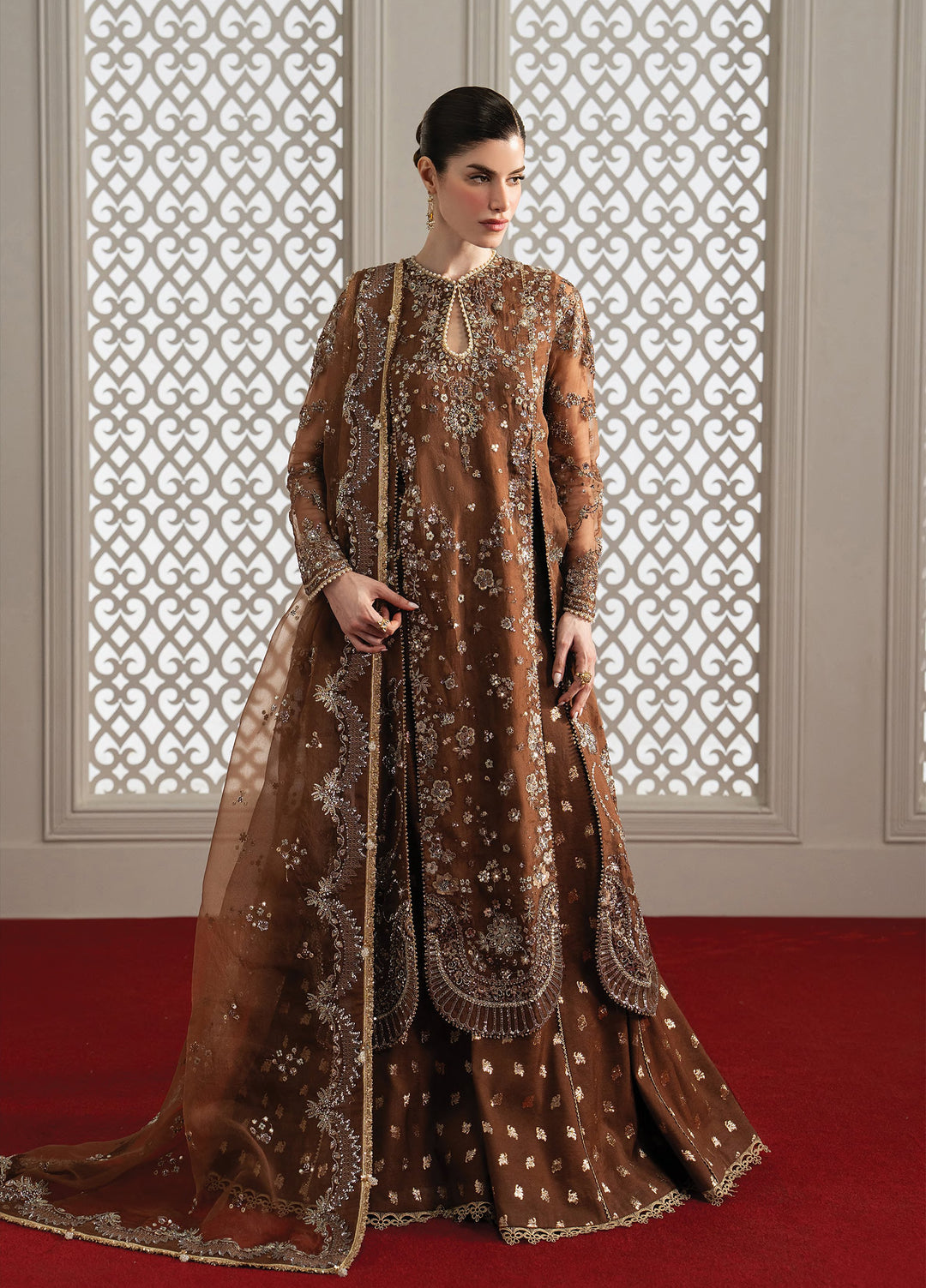 Aure by Afrozeh Unstitched Embroidered Organza 3 Piece Suit AF26UAW Isadora FW01236 - Wedding Collection