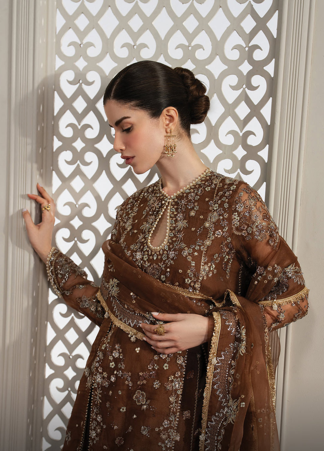 Aure by Afrozeh Unstitched Embroidered Organza 3 Piece Suit AF26UAW Isadora FW01236 - Wedding Collection