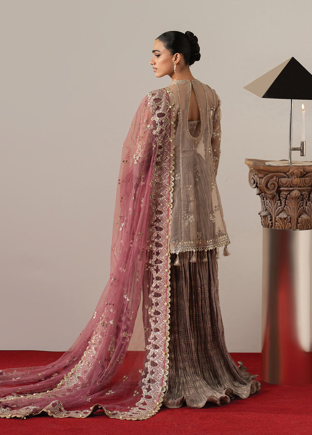 Aure by Afrozeh Unstitched Embroidered Organza 3 Piece Suit AF26UAW Gilded Grace FW01238 - Wedding Collection