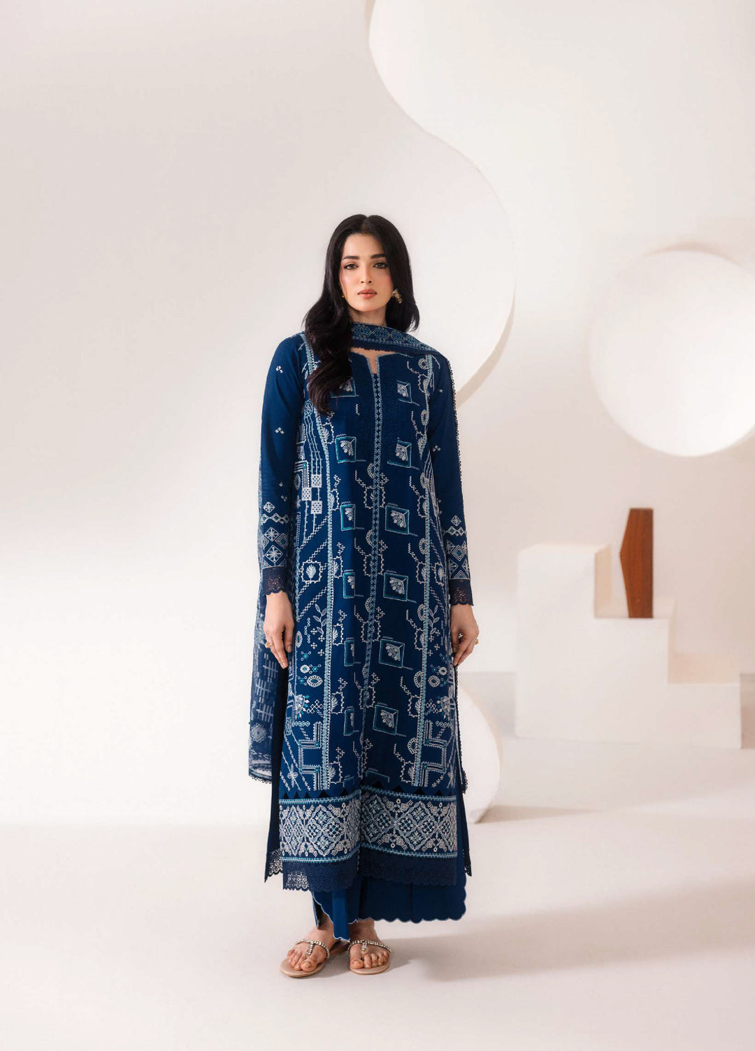 Intermix Zync by Florent Unstitched Embroidered Viscose 3 Piece Suit FL26UIZ FZ-1A - Casual Collection