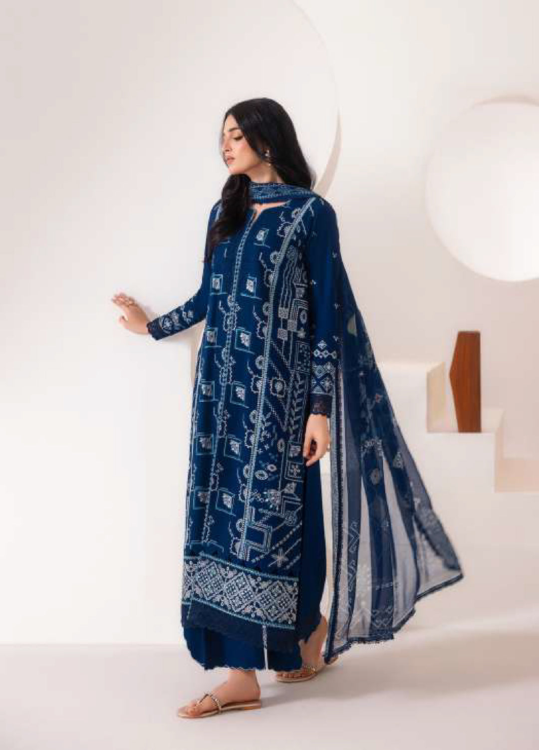 Intermix Zync by Florent Unstitched Embroidered Viscose 3 Piece Suit FL26UIZ FZ-1A - Casual Collection