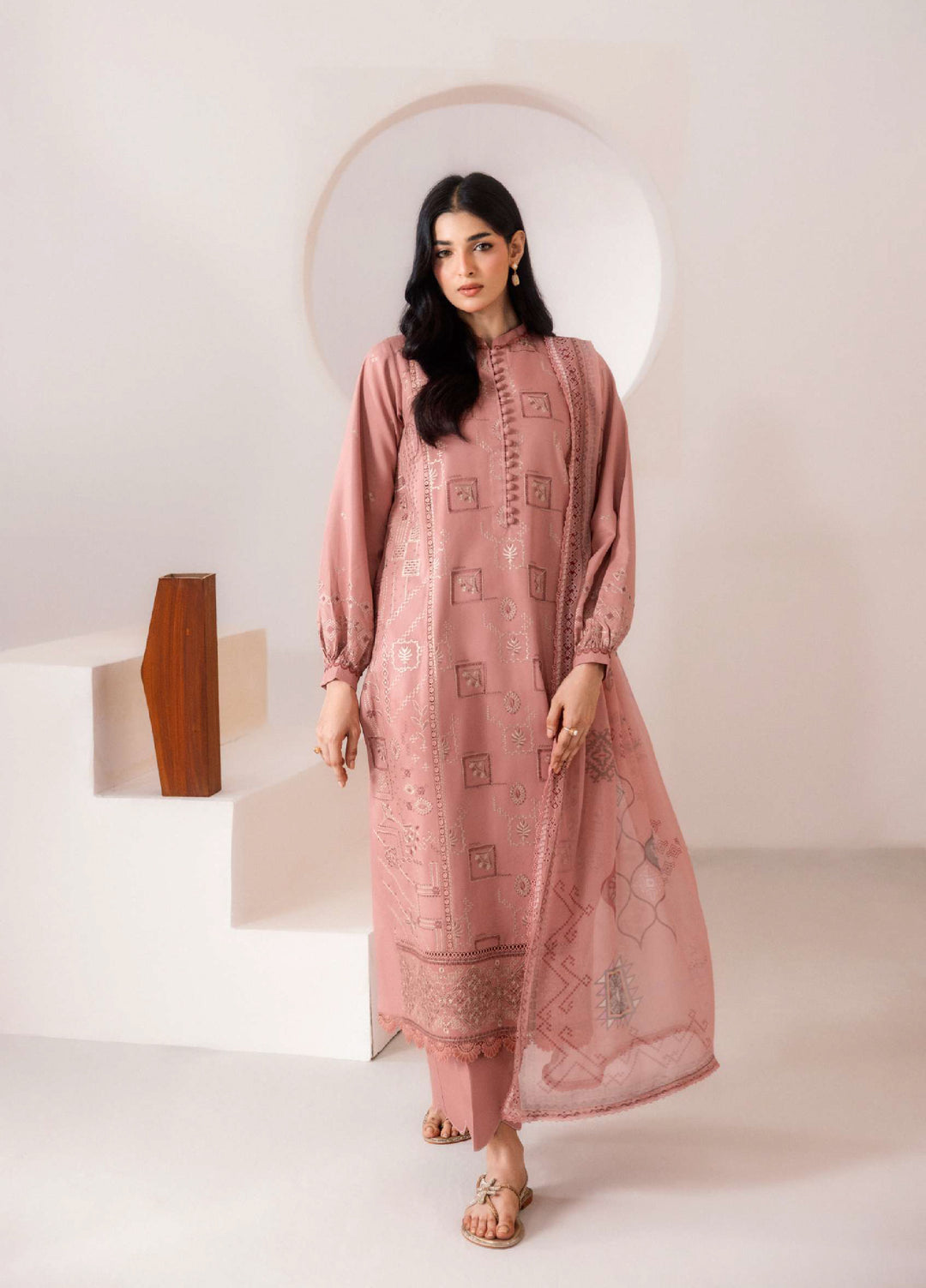 Intermix Zync by Florent Unstitched Embroidered Viscose 3 Piece Suit FL26UIZ FZ-1B - Casual Collection