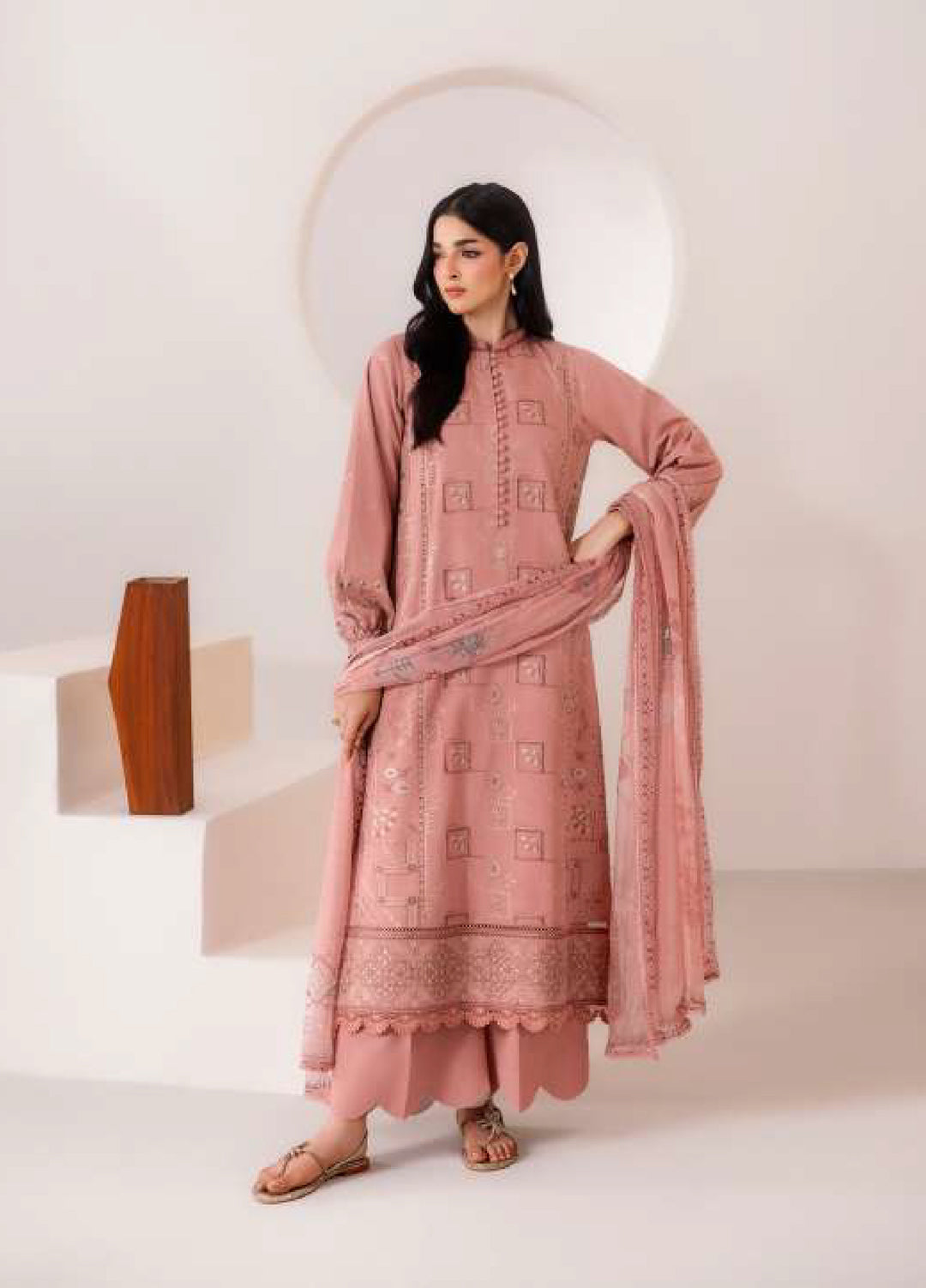 Intermix Zync by Florent Unstitched Embroidered Viscose 3 Piece Suit FL26UIZ FZ-1B - Casual Collection