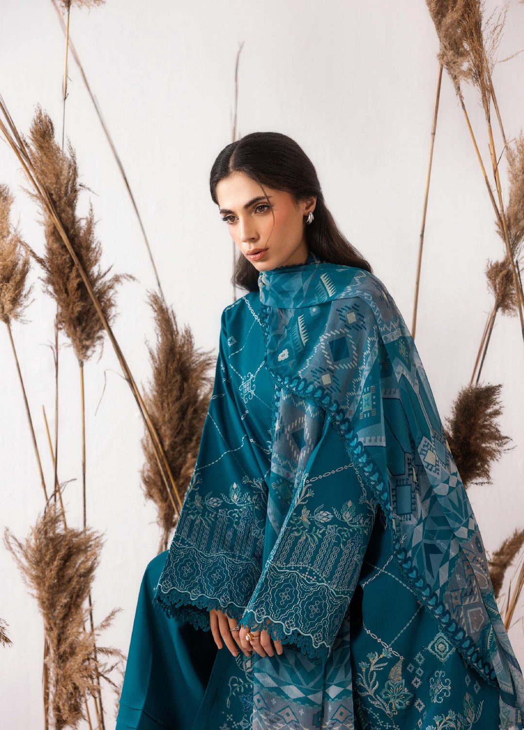 Intermix Zync by Florent Unstitched Embroidered Viscose 3 Piece Suit FL26UIZ FZ-2A - Casual Collection