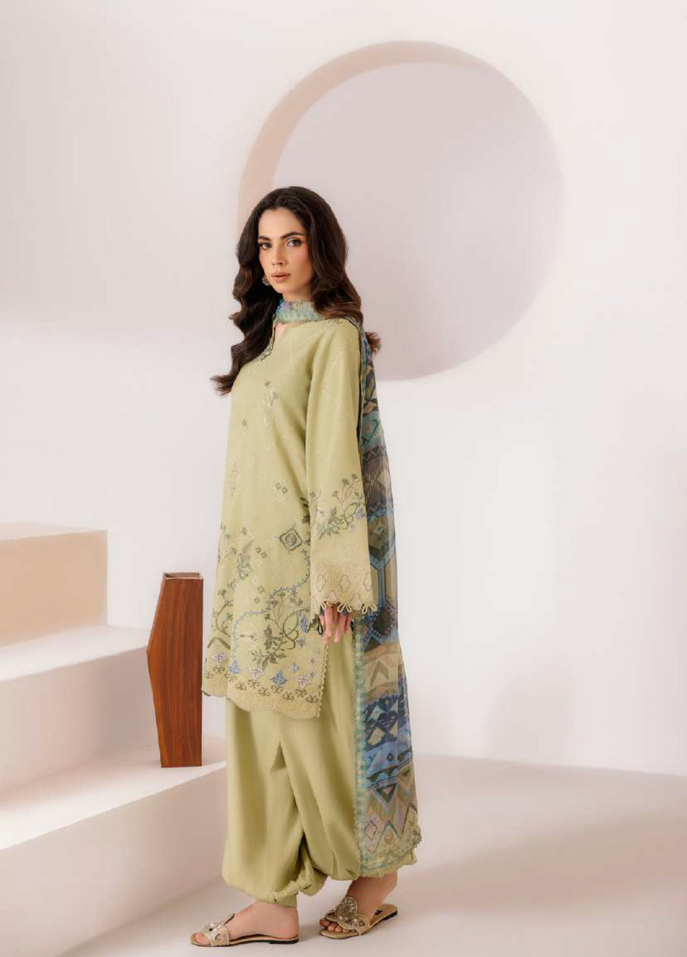 Intermix Zync by Florent Unstitched Embroidered Viscose 3 Piece Suit FL26UIZ FZ-2B - Casual Collection