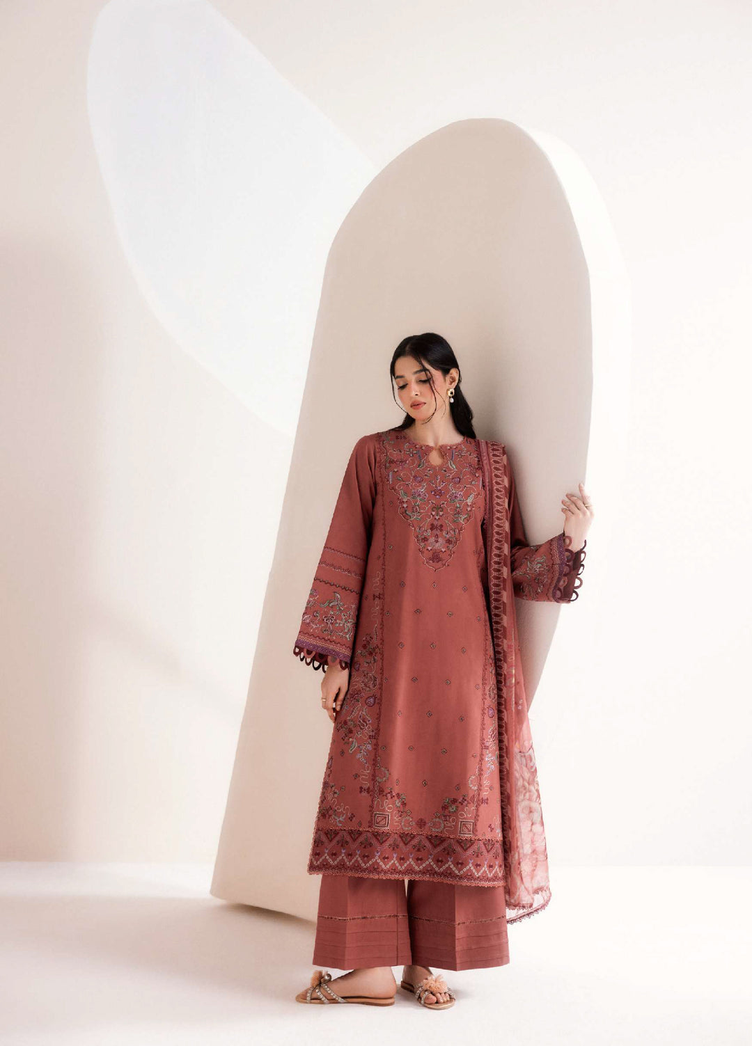 Intermix Zync by Florent Unstitched Embroidered Viscose 3 Piece Suit FL26UIZ FZ-6B - Casual Collection