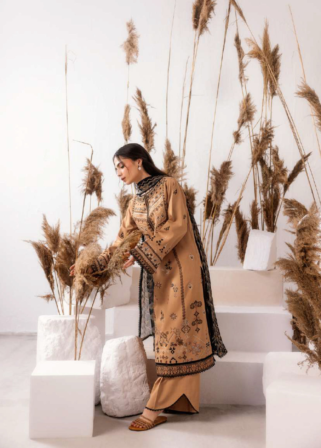 Intermix Zync by Florent Unstitched Embroidered Viscose 3 Piece Suit FL26UIZ FZ-7B - Casual Collection