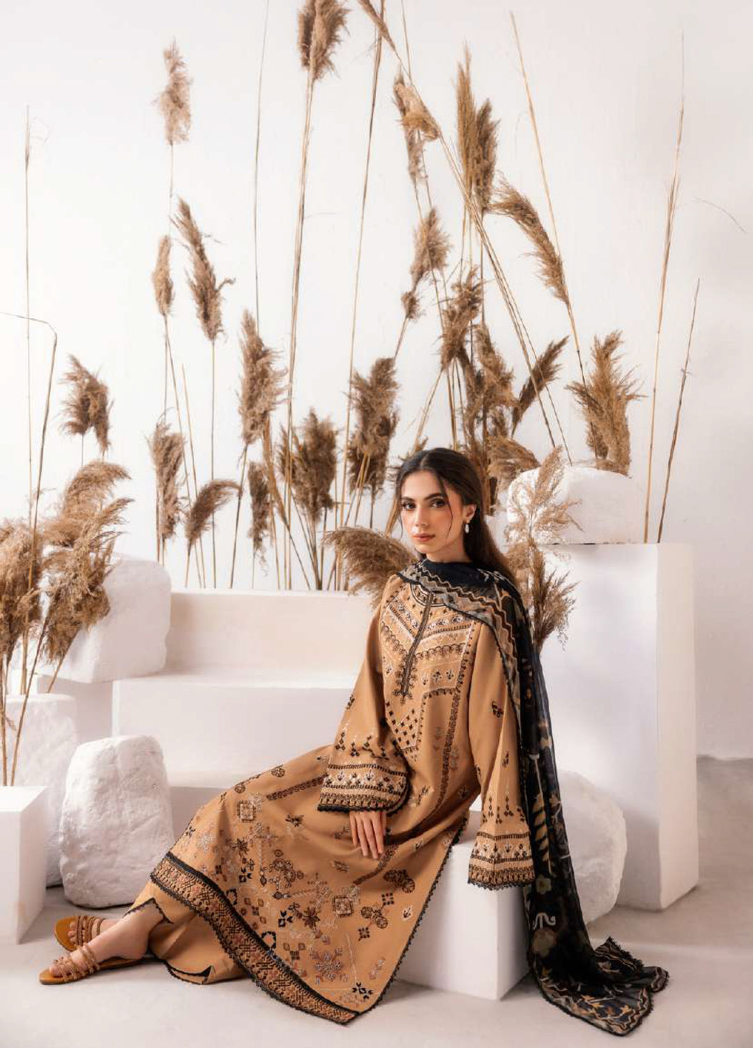 Intermix Zync by Florent Unstitched Embroidered Viscose 3 Piece Suit FL26UIZ FZ-7B - Casual Collection