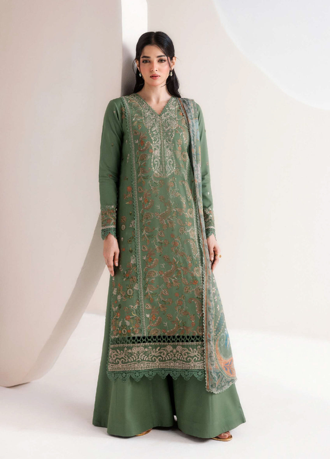 Intermix Zync by Florent Unstitched Embroidered Viscose 3 Piece Suit FL26UIZ FZ-8B - Casual Collection