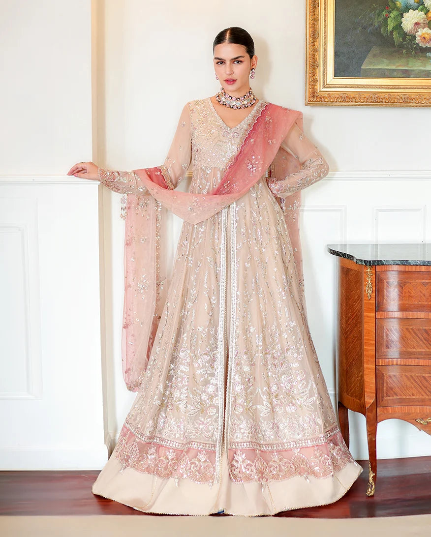 Whispers of Grace by Roheenaz Unstitched Embroidered Chiffon 3 Piece Suit RN26UWG Faye RUNCH260208 - Wedding Collection