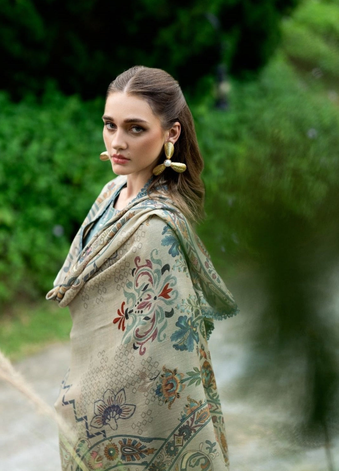 Serenity by Florent Unstitched Embroidered Dobby 3 Piece Suit FL26USF Amethyst - Festive Collection
