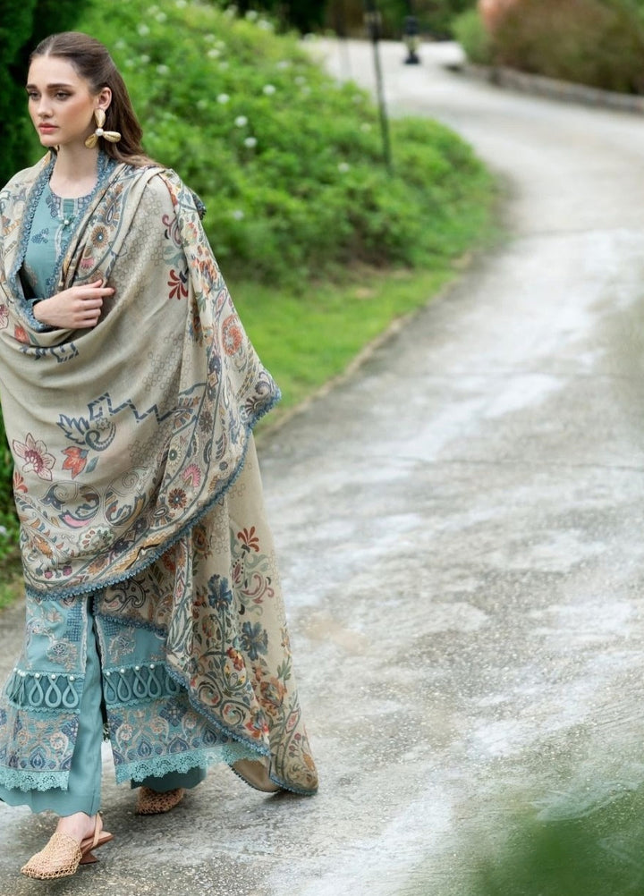 Serenity by Florent Unstitched Embroidered Dobby 3 Piece Suit FL26USF Amethyst - Festive Collection