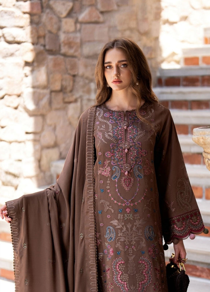 Serenity by Florent Unstitched Embroidered Marina Twill 3 Piece Suit FL26USF Tara - Festive Collection