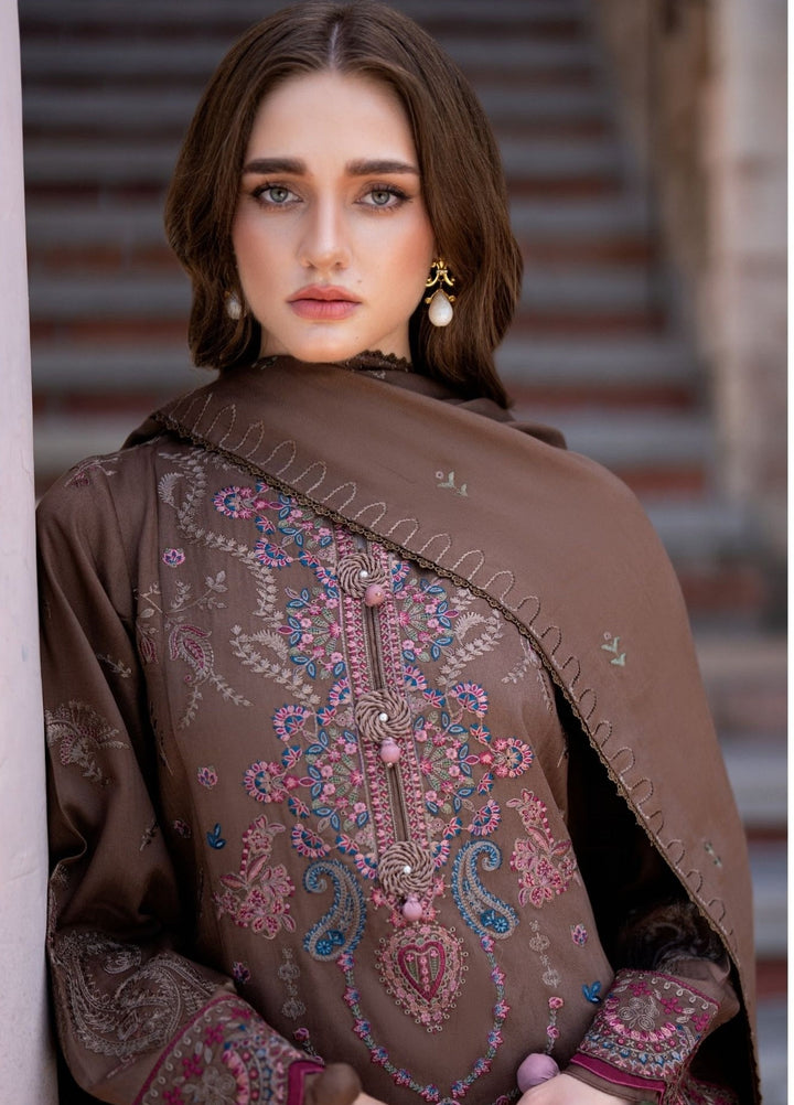 Serenity by Florent Unstitched Embroidered Marina Twill 3 Piece Suit FL26USF Tara - Festive Collection