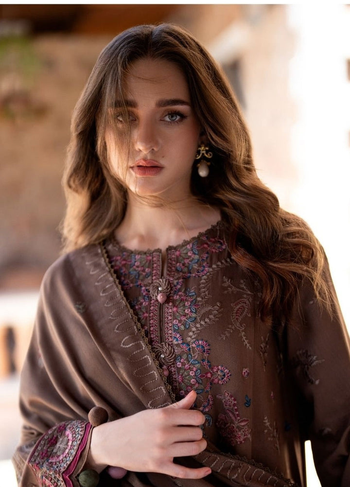 Serenity by Florent Unstitched Embroidered Marina Twill 3 Piece Suit FL26USF Tara - Festive Collection