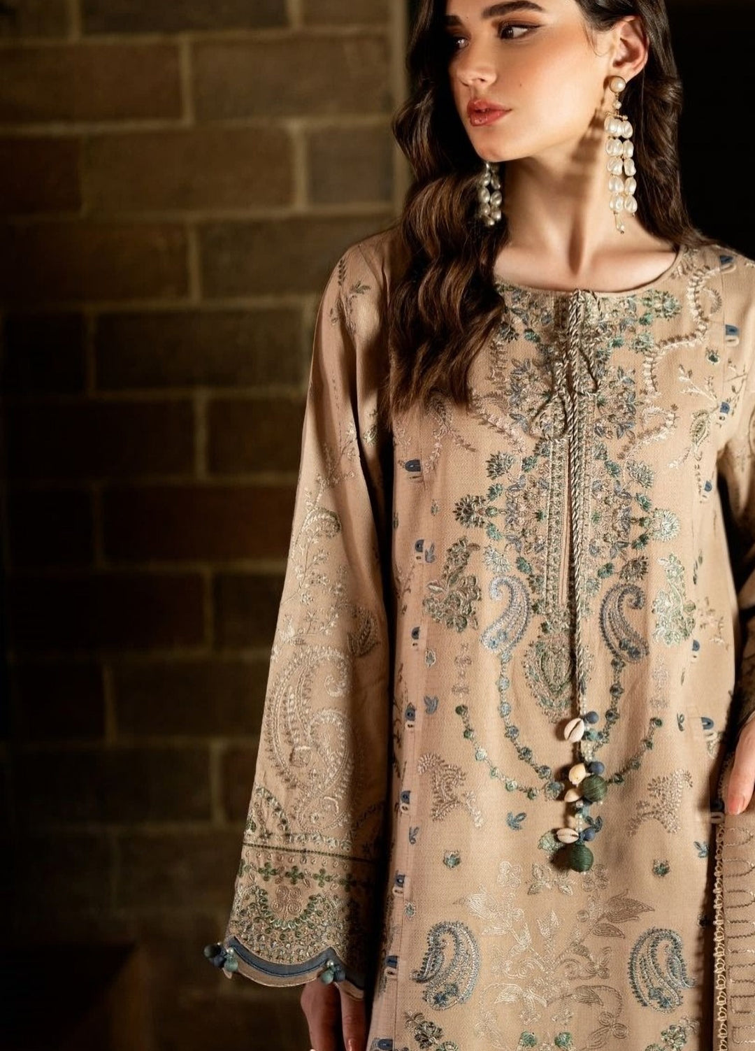 Serenity by Florent Unstitched Embroidered Dobby 3 Piece Suit FL26USF Aurea - Festive Collection
