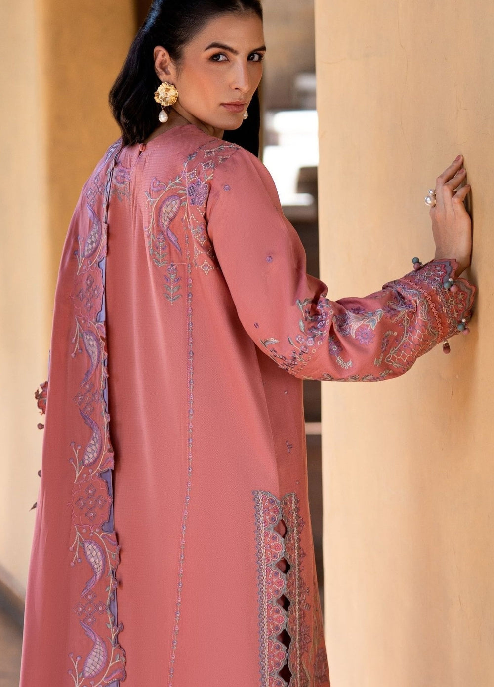 Serenity by Florent Unstitched Embroidered Dobby 3 Piece Suit FL26USF Lyra - Festive Collection