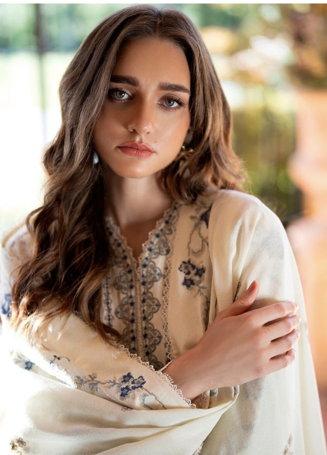 Serenity by Florent Unstitched Embroidered Karandi 3 Piece Suit FL26USF Aster - Festive Collection