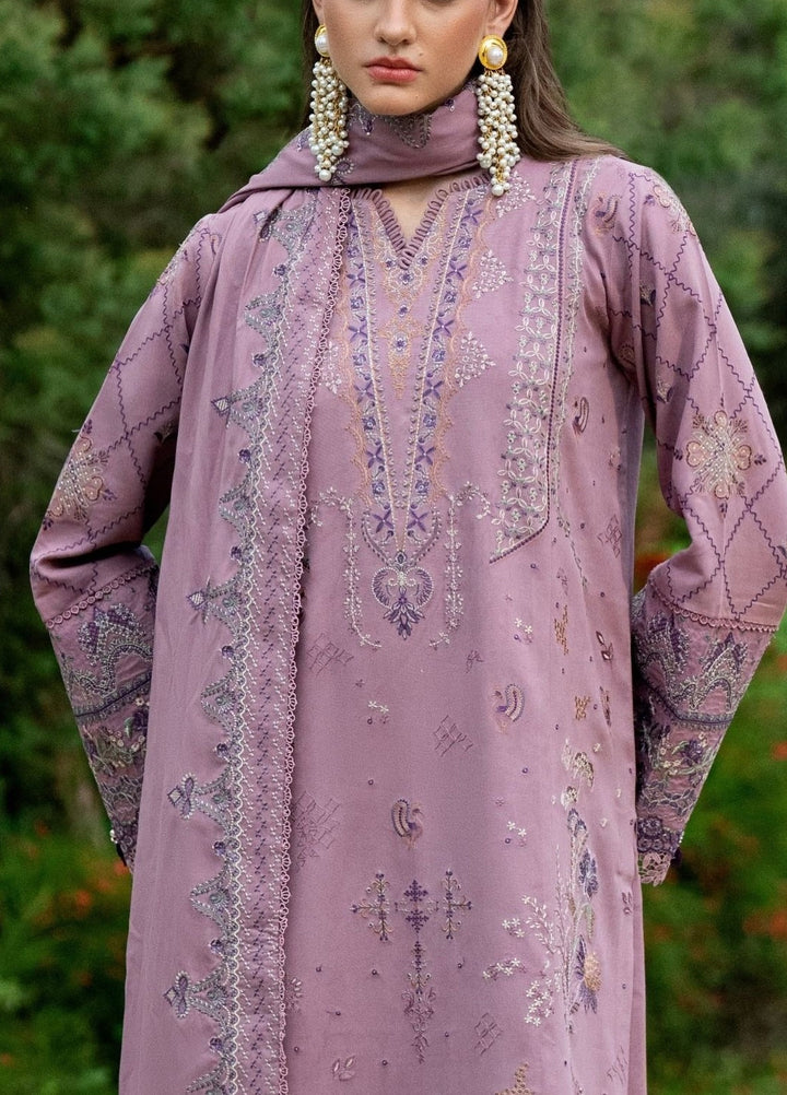 Serenity by Florent Unstitched Embroidered Marina Twill 3 Piece Suit FL26USF Azure - Festive Collection