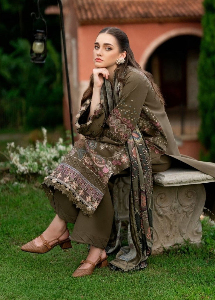 Serenity by Florent Unstitched Embroidered Karandi 3 Piece Suit FL26USF Ziva - Festive Collection