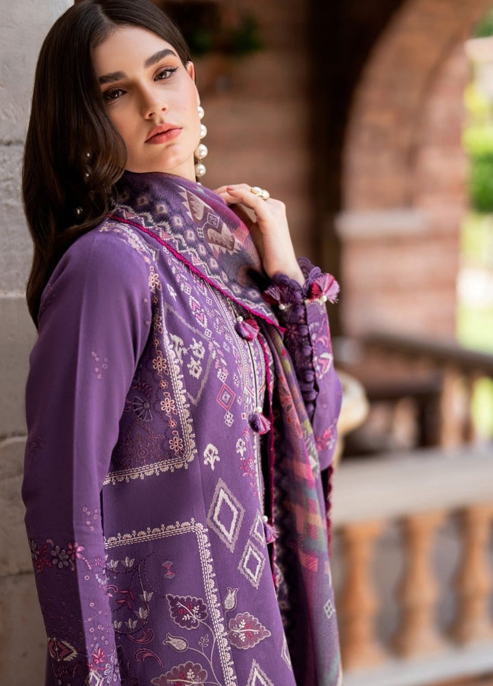 Serenity by Florent Unstitched Embroidered Karandi 3 Piece Suit FL26USF Zinnia - Festive Collection