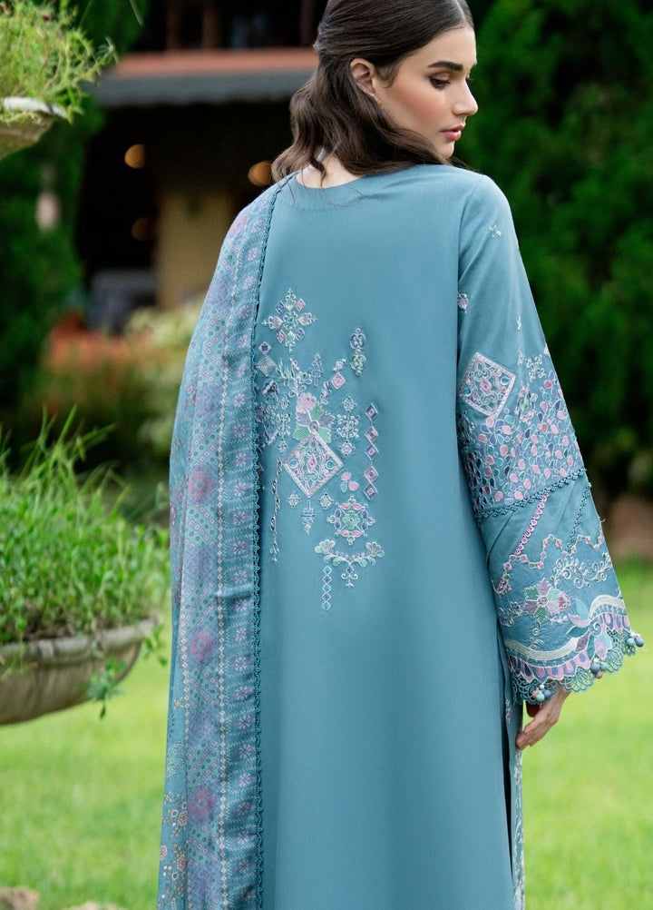 Serenity by Florent Unstitched Embroidered Marina Twill 3 Piece Suit FL26USF Hazel - Festive Collection