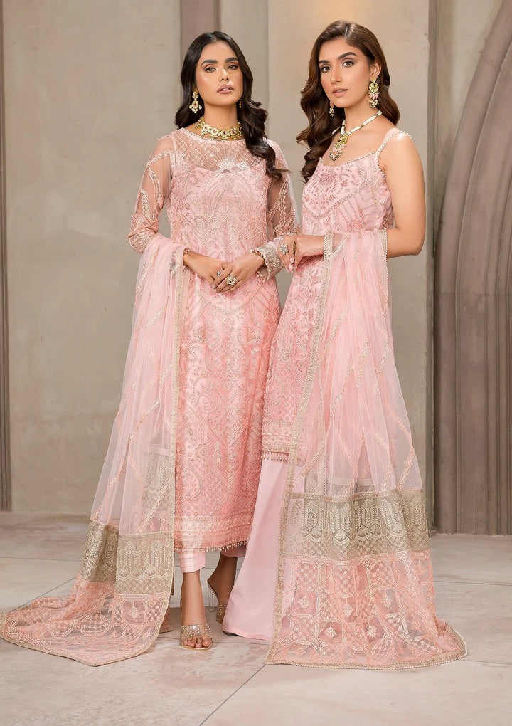 Zarif Unstitched Embroidered Net 3 Piece Suit ZR26UF Falak ZF-04-Haven - Festive Collection