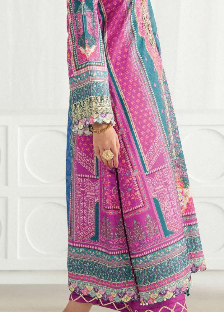 Aira by Gulaal Unstitched Printed Silk 3 Piece Suit GL26USA Magenta Mischief GS-09 - Festive Collection
