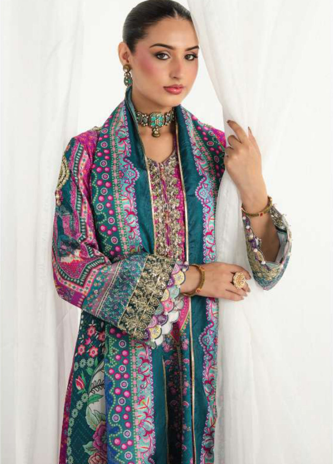 Aira by Gulaal Unstitched Printed Silk 3 Piece Suit GL26USA Zeal GS-11 - Festive Collection